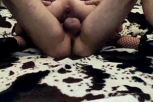 skinny wife in stockings shows off tits and ass in homemade sex