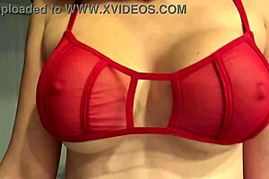 hey artemisia love show off those juicy italian tits in red bra closeup