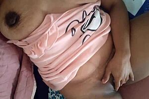 Latina teen milf wakes with wet dreams, fingers gaping pussy moaning in bedroom taboo