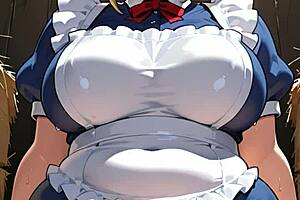 Elsa the busty curvy milf takes barn gangbang spitroast in cum covered slideshow compilation