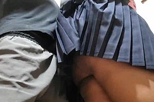 Student Gets Creampie Cumshot Inside Crowded Train Ride