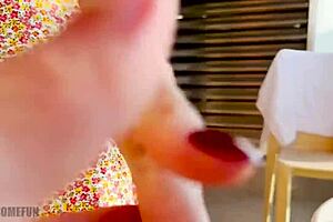 big ass short dress girl flashes tight pussy balcony public