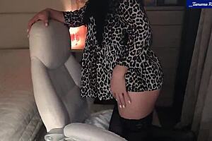 mlady tamarra roman strips lingerie teases perky clit