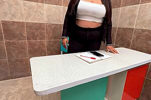 big tits ebony milf boss fucks employee in office