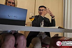 Agatha Mommy Desk Sex Under Table With Huge Cock