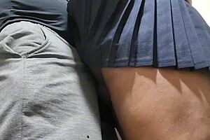 Student Gets Creampie Cumshot Inside Crowded Train Ride