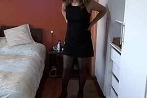 my horny wife wears erotic lingerie to work flashing her curvy big ass