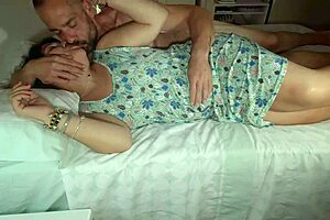 Chubby brunette milf craves romantic pounding till hairy pussy overflows with cum