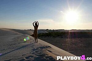 adorable petite european brunette milf strips lingerie on beach revealing big ass and naked body