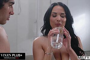 sexy french milf anissa kate drains cock with tits pussy and deepthroat 😘🍆💦