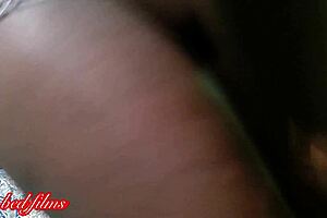 Stepmum massages ebony stepson into late night pussy fuck