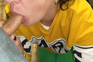 married milf begs no creampie during sloppy deepthroat blowbang cum swallow