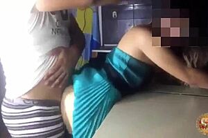 petite hermanastra gets quick anal fuck in kitchen bent over while family rests homemade facial