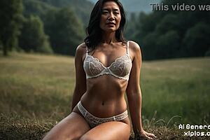 asian mommy milf flaunts perfect big tits and huge ass naked