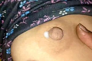 Sexy indian mom with tiny waist gulps full cum load at the party