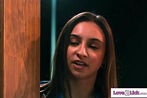 my nearsighted stepmom laps at my pussy so hungrily