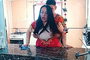 Oh mommy, your fat ass shakes as i fuck you doggystyle in kitchen