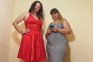 two fat russian mature lesbians stuff hairy pussies with panties phone fetish closeup