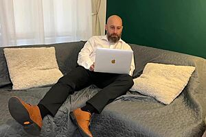 boss rams horny blonde milf secretary pussy ball licking natural tits