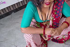 indian stepmom slurps stepson's cock post-breakup facial blast hindi moans