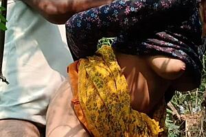 Sexy indian mom with tiny waist gulps full cum load at the party