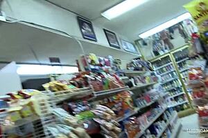 curvy blonde milf railed doggystyle in store no cameras around