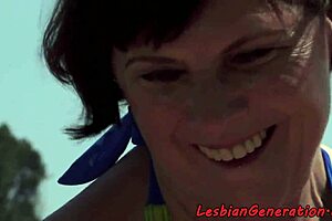 grandma licks young teen pussy close up outdoors natural