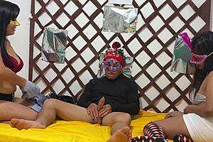 best friend screams as husband wrecks her pussy doggy in threesome!