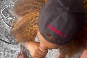 i get so horny sucking this ebony bbc with my bbw girlfriend watching our fat slut play