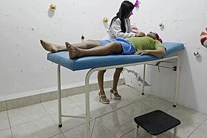 Latina doc fucks huge cock patient hard in office on Christmas!!