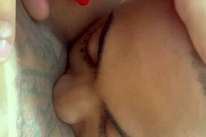 horny stepson sucks stepmom's pierced pussy tongue deep homemade