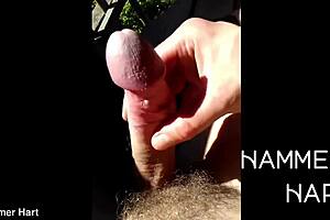 public wank && cumshot in forest by muscular guy