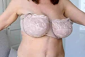 Busty Granny Shaved Pussy Masturbation Close-Up Satisfaction!