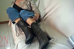Kinky Milf Slave Begs for Boot Domination and Heel Fetish Submission!