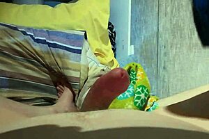 first time stroking my huge cock with drone hovering nearby?