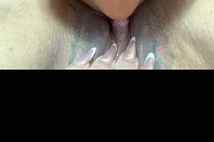 horny stepson sucks stepmom's pierced pussy tongue deep homemade