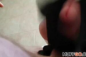 Busty milf delivers intense handjob close-up