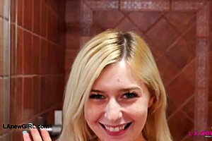 Heart-Pounding Shower Moment with Sun-Kissed Blonde Model Turns Intimate and Steamy