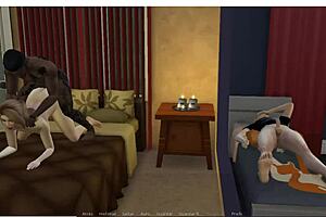 i'm watching my mommy take that huge black monster cock in sims 4 cuckold game