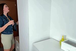 Stepmother's pudgy cock caught by horny stepson leads to cum sucking frenzy