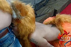 Skinny Raposinha's Narrow Ass Swallows Raposao's Monster Cock Doggystyle In Skirt!