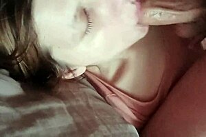 Amateur Wife Kneels for Sloppy Deepthroat Eye Mouth Cumshot Slaps