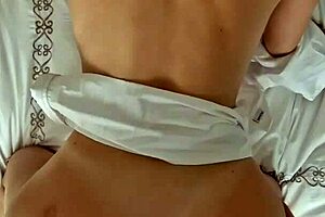 Beautiful big tits girl takes intense doggystyle cumshot then anal creampie in bedroom