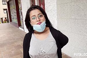 putalocura catches innocent chubby latina dessy for hot bedroom sex and cum swallow