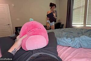 SPYING STEPBRO STUFFS STEPSIS'S FACE WITH CUMSHOT!