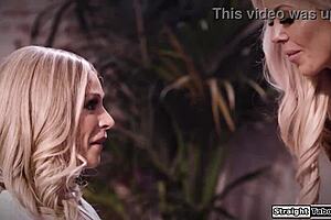 blonde rims milf's ass for european job chance