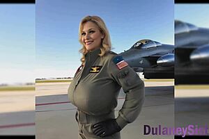 blonde busty milf shows off her curves