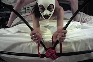 she's all tied up on that bed front cam catches her master pounding her hard you see every rough thrust 🔥