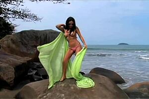 Beach threesome anal assfucking milf