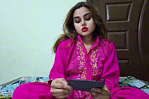 stepsis shows big natural tits teaching sex closeup in bedroom 😍